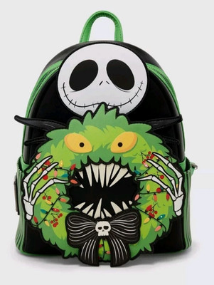 Loungefly Mini Backpack: Jack Nightmare Before CHRISTMAS WREATH Glow In Dark
