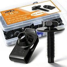 mankk 50PCS M6-1.0 Fender Liner Screw and U-Nut Clips Kit,Body Fasteners,U-Nut C