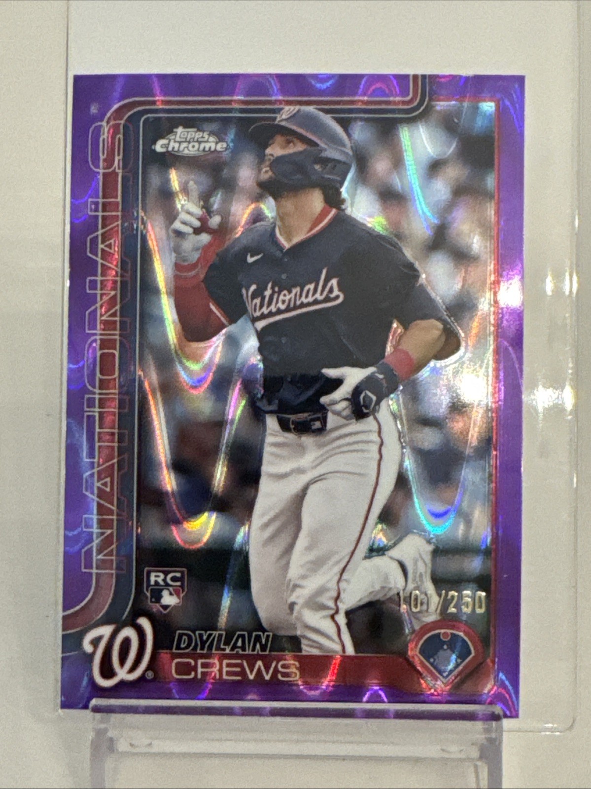 2025 Topps Chrome - Dylan Crews #146 Purple Raywave Refractor /250 (RC)