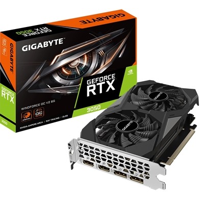 Gigabyte Nvidia Geforce Rtx 3050 Windforce Oc V2 6G Grafikkarte 6Gb Gddr6 2304