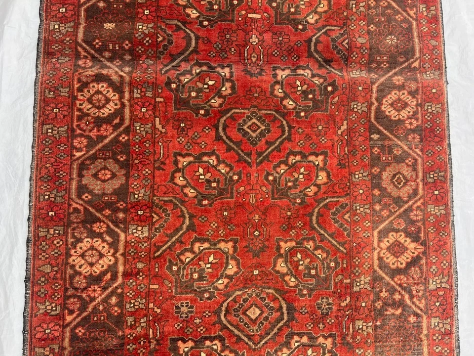 2.10 x 9.2 ft Vintage Turkoman Ersari Runner Rug Hand-Knotted Wool Entryway Rug - Image 4 of 4