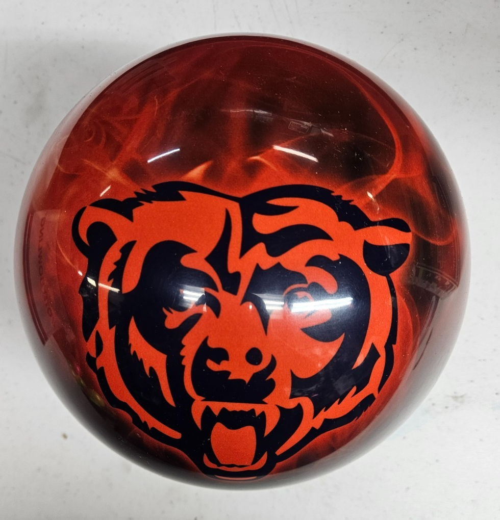 NFL Chicago Bears on fire 8 pounds On the Ball bowling Ball. NIB ...