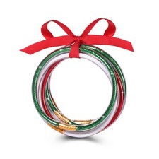 Christmas Bracelets for Women Glitter Jelly Bangles Bracelets Sparkling Silicone