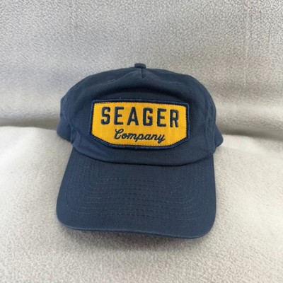 Seager Company Hat Blue Yellow Snapback Patch Adjustable Western Cowboy Rodeo
