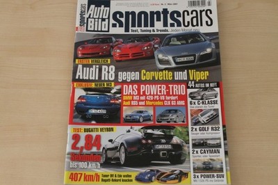 4) Auto Bild Sportscars 03/2007 - VW Golf R32 SLS mit 3 - Bugatti Veyron 16.4 m