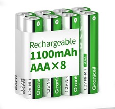 AAA Rechargeable Batteries 1100 mAh High Capacity 1300 Cycle,1.2V NiMH Low...