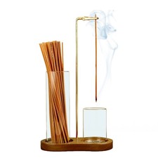 Incense Holder for Sticks Modern with Glass Ash Catcher Incense Burner 2 in 1