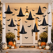 Hanging Halloween Decorations Decor Indoor Outdoor, Witch hats 8 Pack Halloween