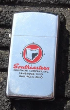 Vintage Zippo Slim Lighter Southeastern Equipment Co Cambridge Gallipolis Oh