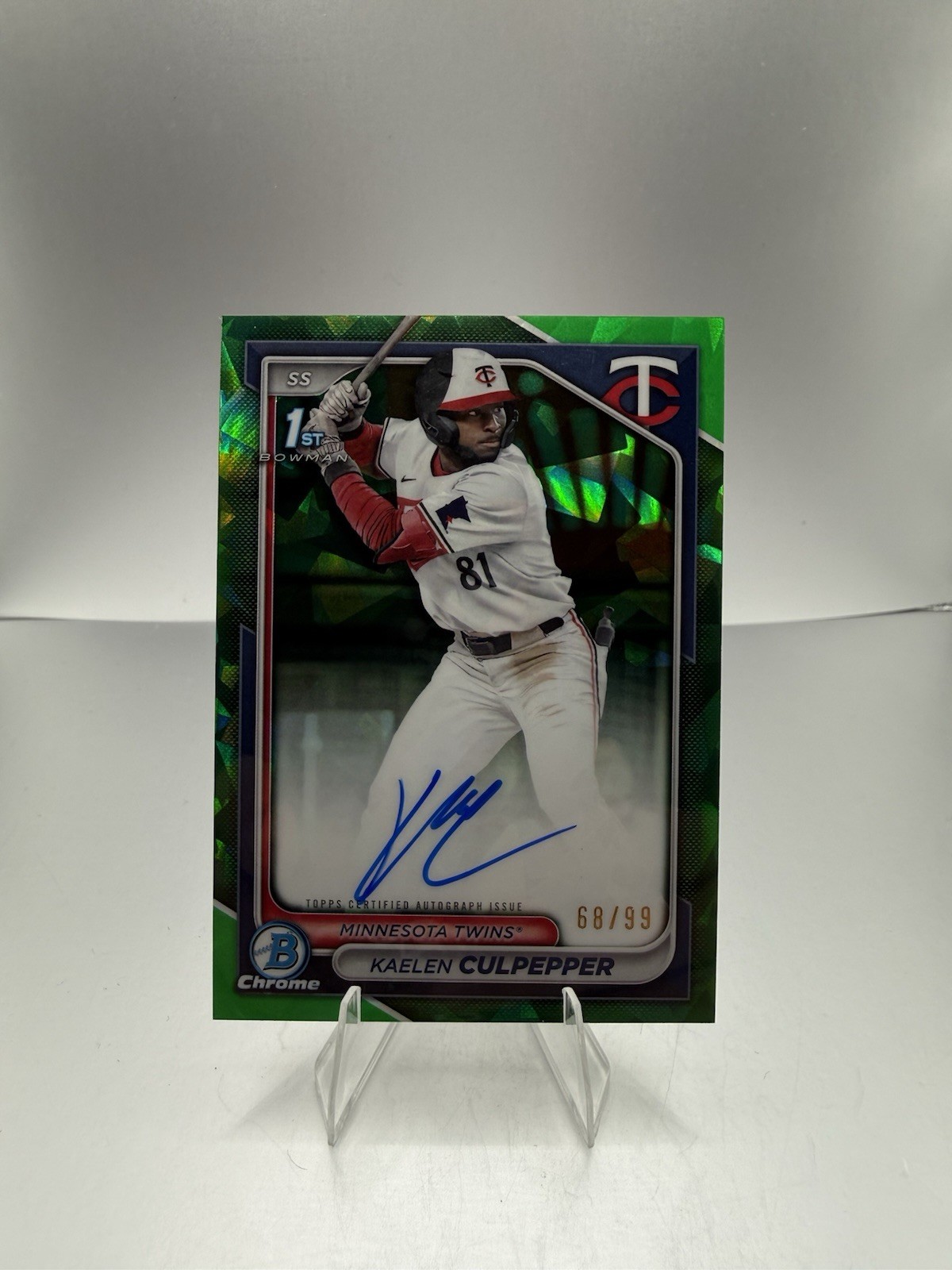KAELEN CULPEPPER 2024 BOWMAN CHROME 1ST SAPPHIRE GREEN AUTO /99 Q4034