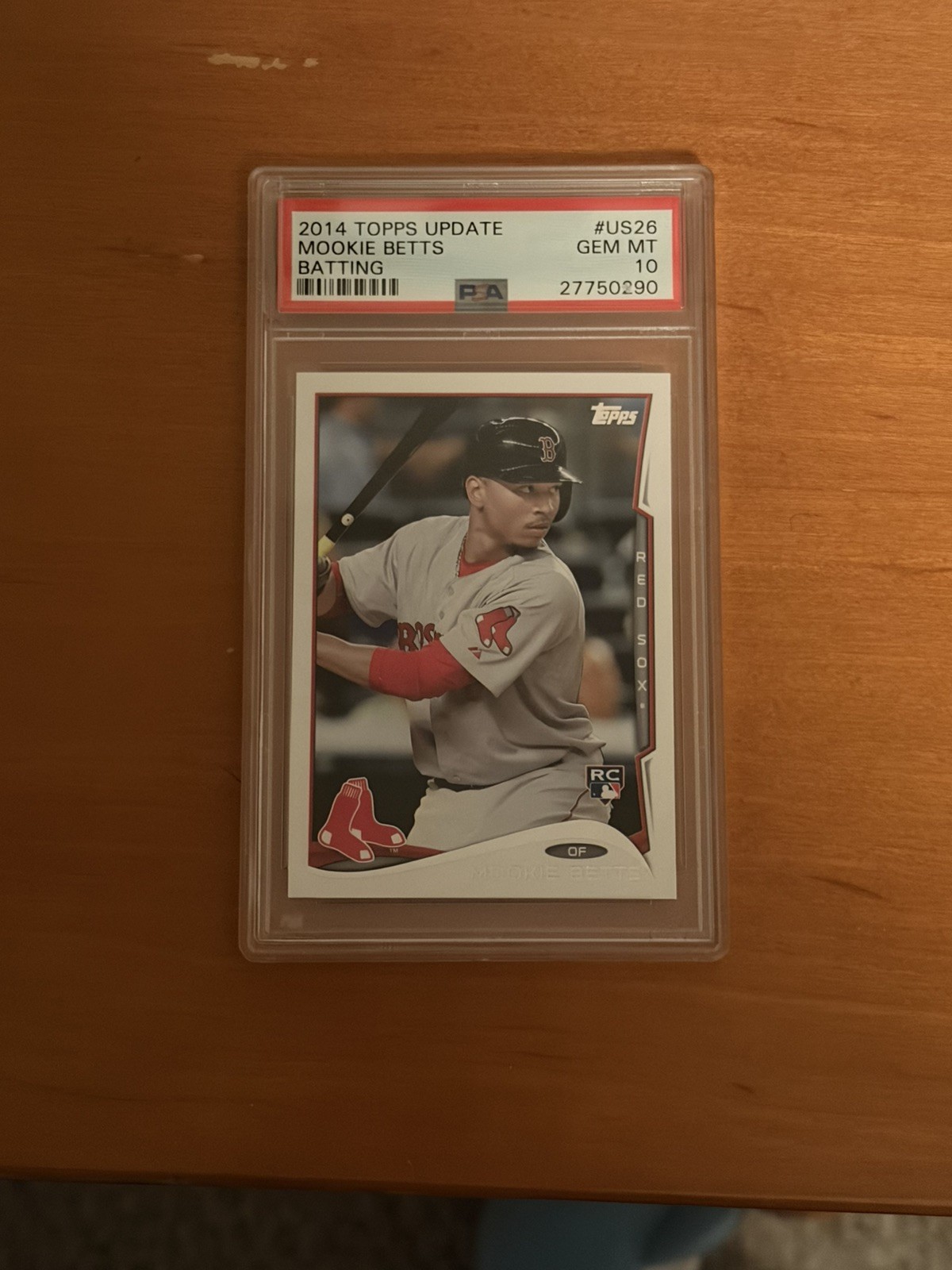 2014 Topps Update Mookie Betts #US26 Batting RC Rookie PSA 10 GEM MINT Red Sox
