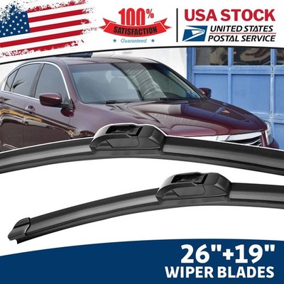 Front Windshield Wiper Blades Pair 26''+19'' All Season For INFINITI M56 2011-2013