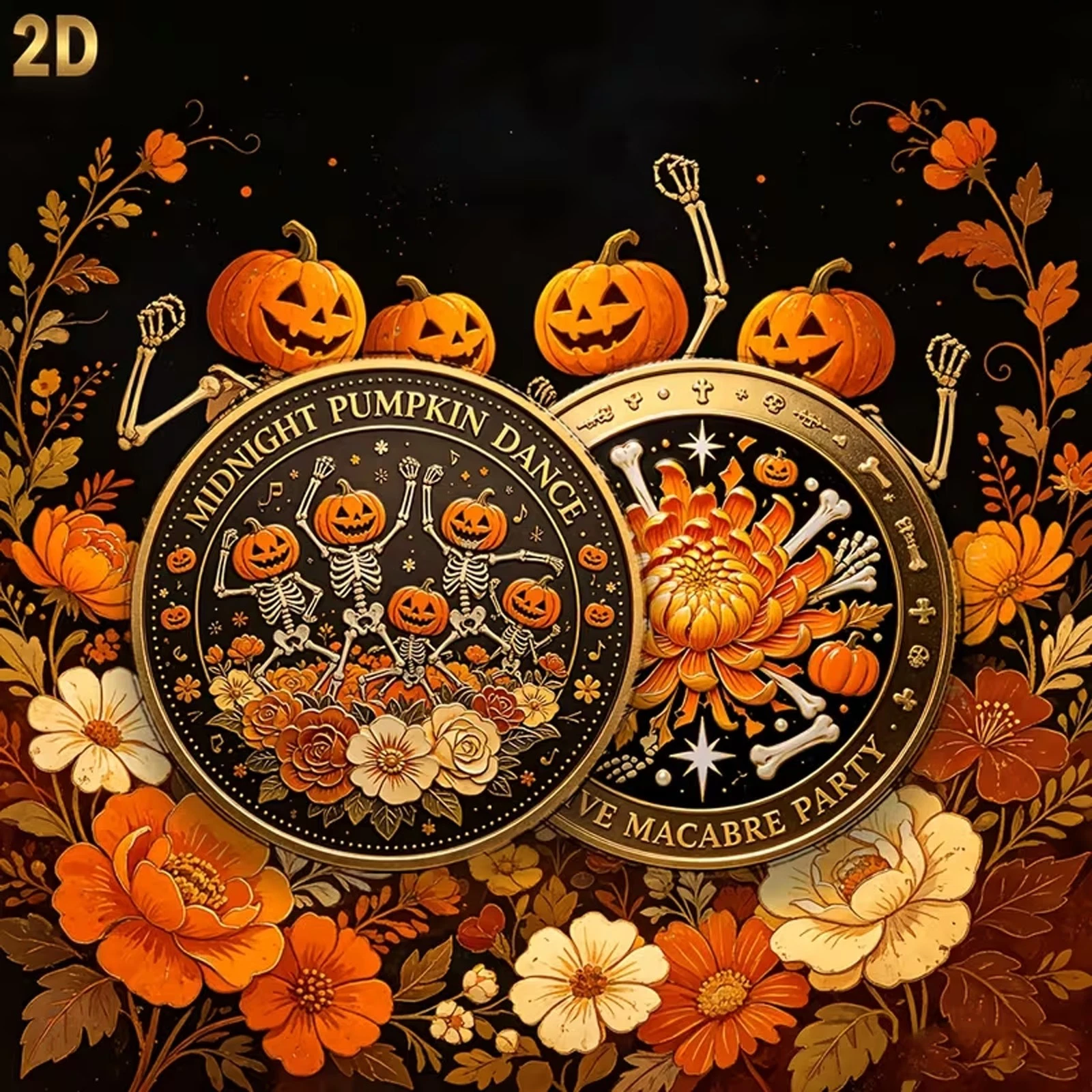 Midnight Pumpkin Dance And Horror Party Pattern Exquisite Collectible Coin