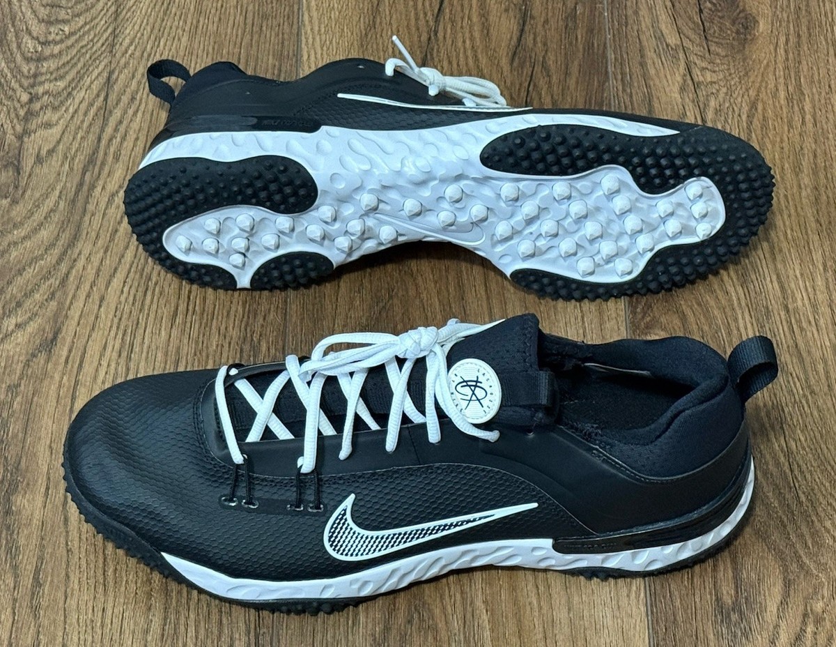 Nike Huarache 9 Elite TF LAX Mens 14 Black White Turf Lacrosse NEW FN0310-002 Nike Alpha Huarache 9 Elite Turf LAX Lacrosse Shoes Black  main image 2