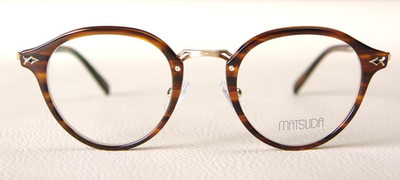 New Matsuda M2029 LBR Round Tortoise-Matte Gold 47 mm Men's Eyeglasses Frame