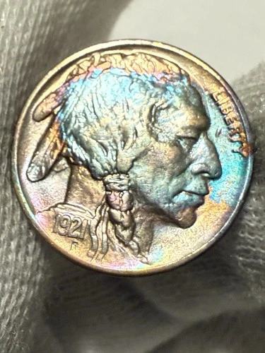 1921 Buffalo Nickel GEM AU+ *UNCIRCULATED* Lustrous Toned