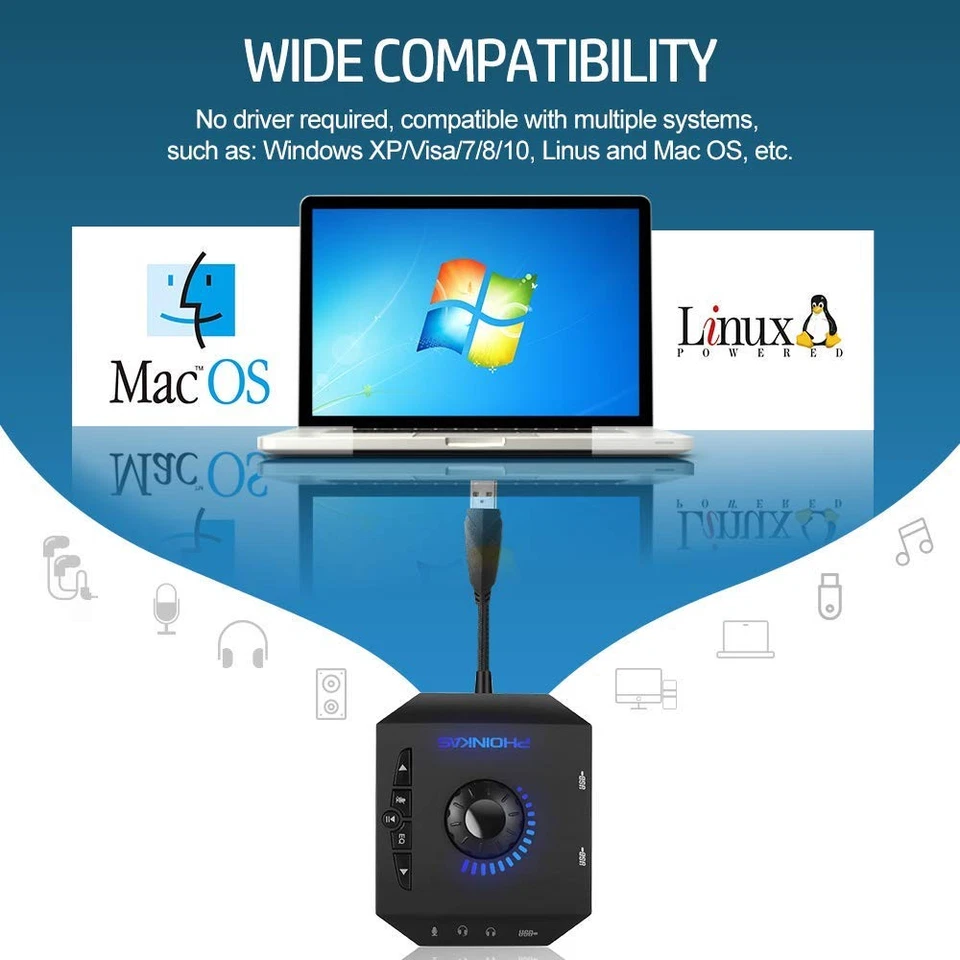 Scheda Audio Esterna Adattatore Microfono USB con Jack per Cuffie da 3,5 mm - Immagine 3 di 4