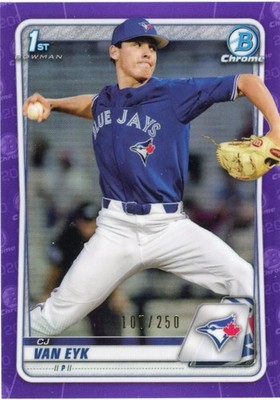 2020 Bowman Draft #BD-93 CJ Van Eyk Chrome Purple #/250