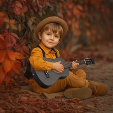 30-Inch Beginner Kid Gift Acoustic Guitar Package - Starter Bundle Kit Black