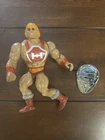 1984 VINTAGE ORIGINAL MOTU THUNDER PUNCH HE-MAN FIGURE W/ SHIELD NO SWORD TAIWAN