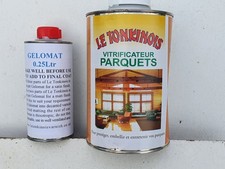 2L LE TONKINOIS Parquet Floor/Kitchen Worktop natural  Oil Varnish+.25L Gelomat