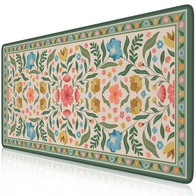 Computer Desk Mat with Smooth Surface, Floral Stitched Edges XL Big Mosue Pad...