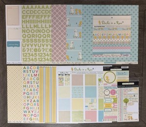 October Afternoon *DUCKS IN A ROW* 12x12 & 8x8 Paper Die-Cuts Stickers LOT