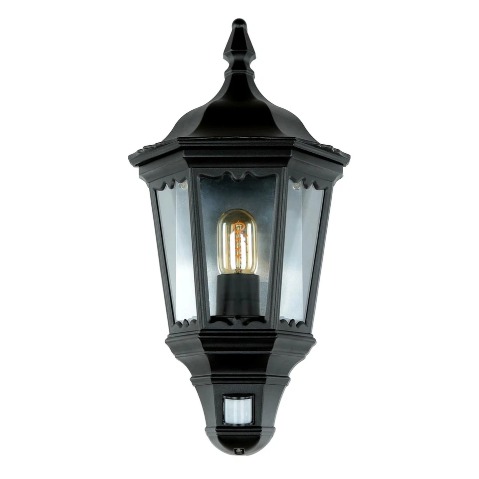 Massive Außenleuchte mit Bewegungssensor Schmiedeeisen IP43 E27 Haus Wand Lampe - Bild 3 von 4