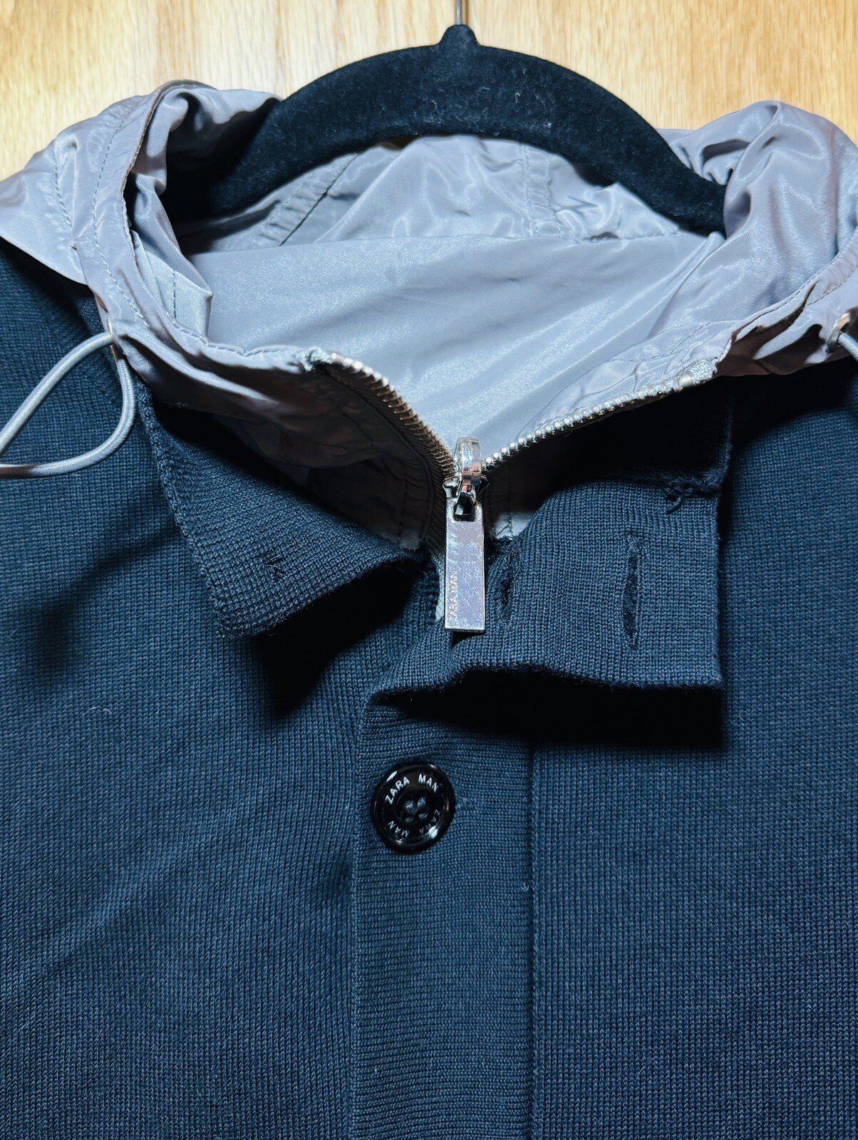 Zara Man Black Jacket Cotton Full Zip Basic Lined… - image 4