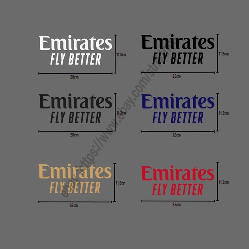 Emirates Fly Better Logo Patch Heat Transfer for AC Milan Real Madrid Arsenal - Picture 2 of 19