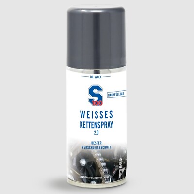 100ml S100 weisses KETTENSPRAY 2.0 Motorrad Kettenfett weißes Kette Dr.Wack S100