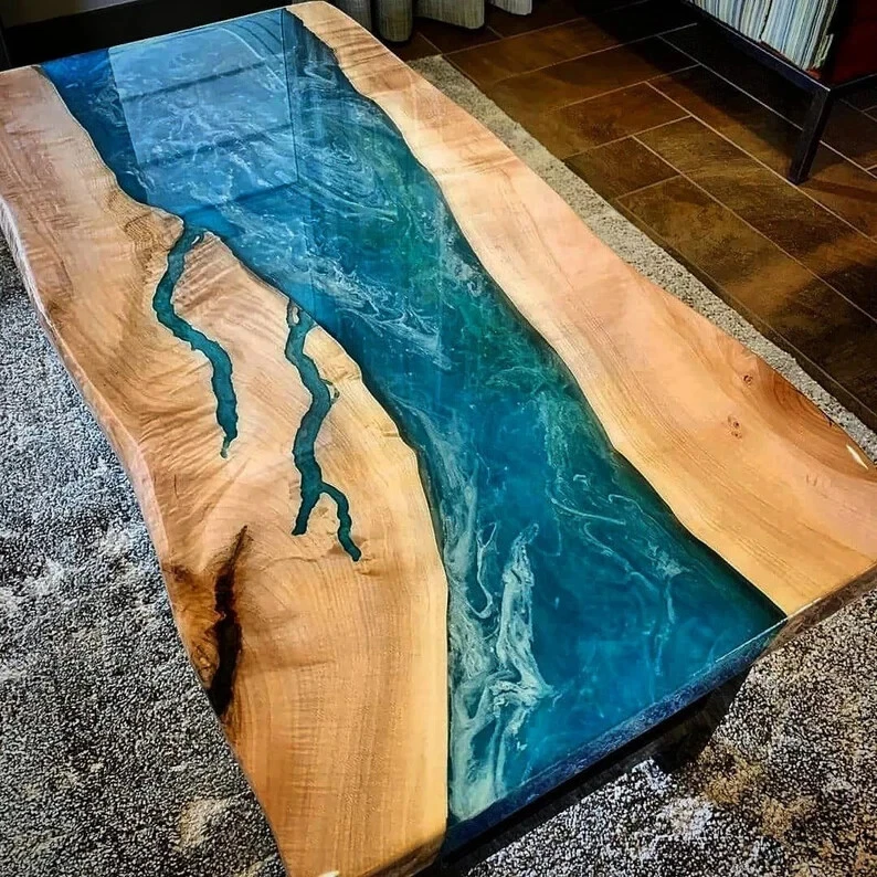Blue resin clearance coffee table