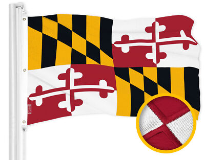 G128 Maryland MD State Flag 6x10 Ft ToughWeave Embroidered 600D Polyester