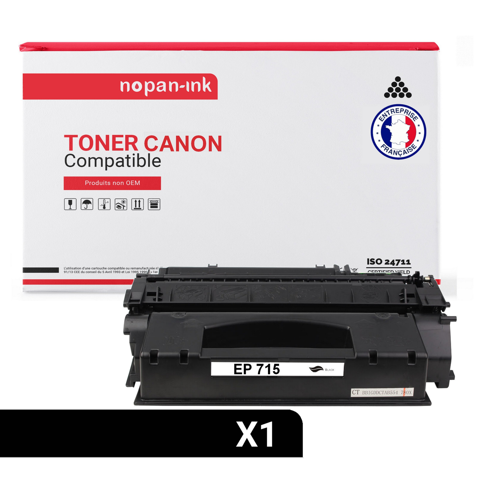 Toner EP715 1975B002 Noir Compatible Canon Q7553X NOPAN-INK