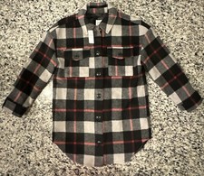 GAP KIDS BLACK Red PLAID Flannel Jacket SZ Large 10 New TAGS RETAIL 88.00
