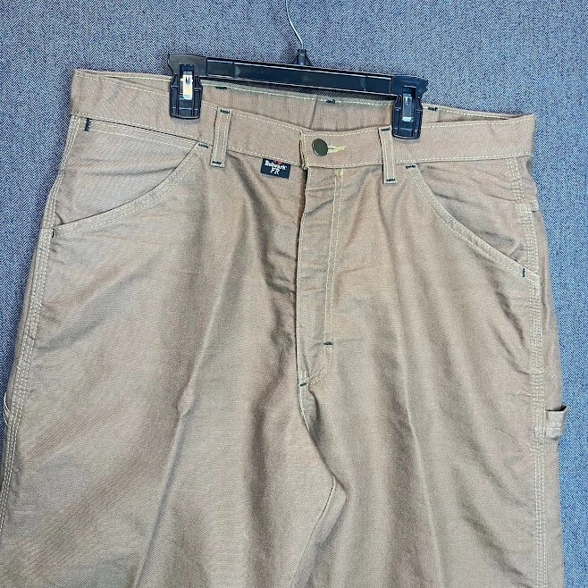 Pantalones Bulwark Para Hombre 36x28 Marrón Lona Resistente al Llama Regular Recto Foto 2 de 4