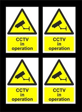 Image of 4 x CCTV IN OPERATION signs - choice of size - security camera warning