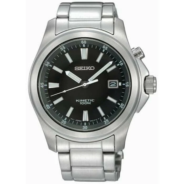New Seiko Kinetic SKA463 Stainless steel SKA463P1 Black Dial Color