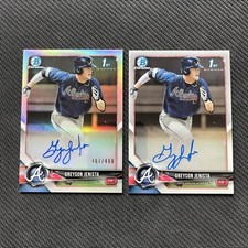 2018 bowman chrome Greyson Jenista Refractor Auto /499 + Base Auto 