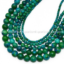 Green Azurite Chrysocolla 4/6/8/10/12mm Round Gemstone Loose Beads 15'' Strand