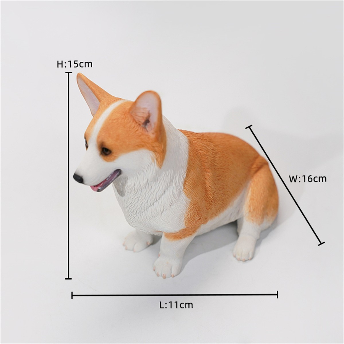 JXK 1/3 Welsh Corgi Pembroke Figure Magician Dog Model Adult Xmas