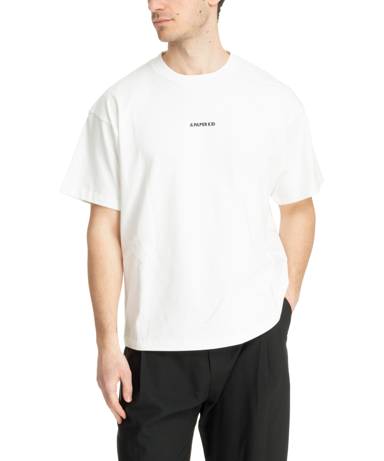 Детская футболка из бумаги uomo S5PKUATH190-013 bianco Cream collo tondo maniche corte