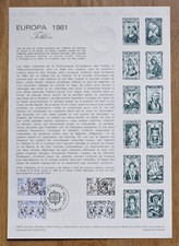 FRANCE 2138/2139 EUROPA 1981 DOCUMENT PHILATELIQUE NUMERO 16-81