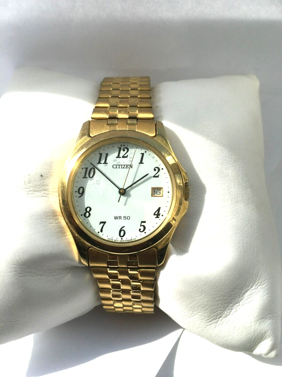 Citizen eco drive gold plated deals watch