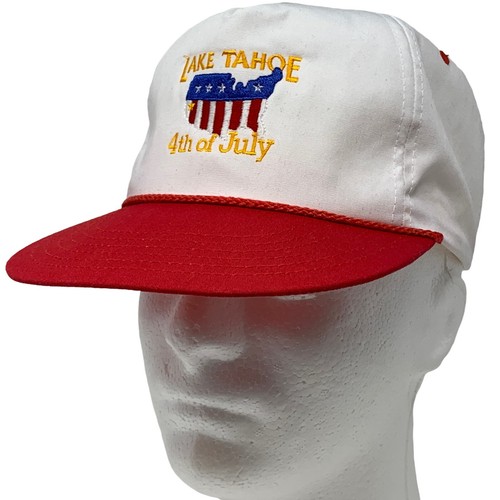 Vintage 90s Lake Tahoe 4th Of July Snapback Hat Independence Day Baseball Cap