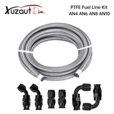 6/8/10AN Stainless steel Braided PTFE Fuel Line 10/20ft 6PCS Fittings Hose Kit