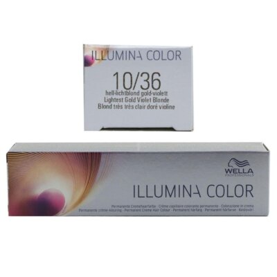 Wella Illumina 60 ml 10/36 hell lichtblond gold violett permanente Cremehaarfarb