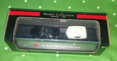 HO 1/87 scale Alfa Romeo Spider with Caravan Malibu International