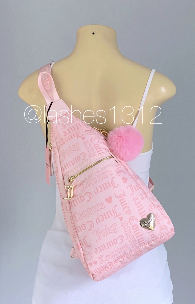 JUICY COUTURE POWDER BLUSH MATERIAL GIRL SLING‎ BACKPACK NWT BABY PINK BAG GIFT Juicy Couture} Powder Blush | Material Girl | Mercari main image 4