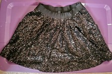 Bebe Black Sequin Round Skirt S